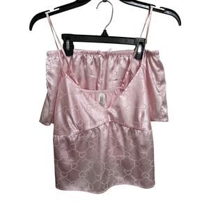 Flora Nikrooz Pink Hearts Pajama Set Tank Shorts M